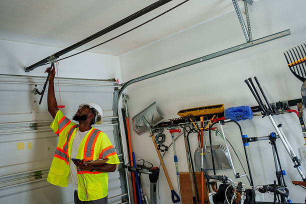 Professional Garage Door Panel Replacement technician working in Laurium, MI